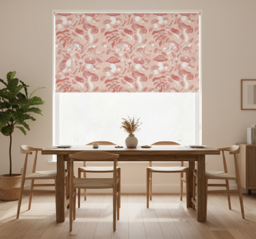 Rollo fenster esszimmer waldpilze auf beigem hintergrund - TenStickers