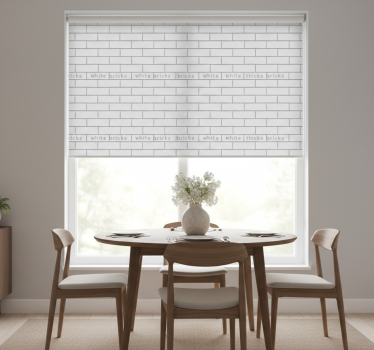 Rollo fenster esszimmer weiße dicke ziegel - TenStickers