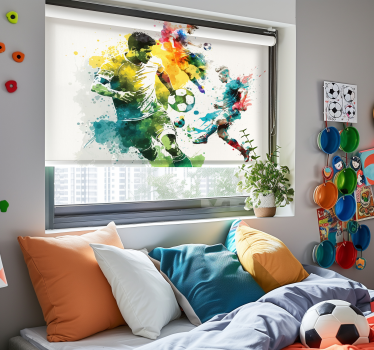 Rollo Fenster Fußball Spieler in Aktion - TenStickers