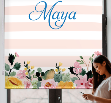 Rollo Fenster Jugenzimmer personalisiertes blumendesign - TenStickers