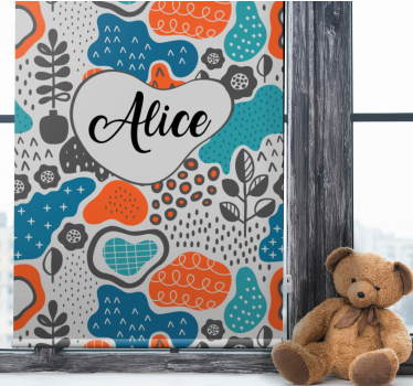 Rollo Fenster Jugenzimmer abstraktes namensdesign - TenStickers