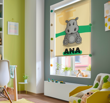 Rollo Fenster mit Tieren anpassbares nilpferd - TenStickers