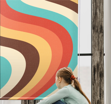 Rollo Fenster Vintagedesign geschwungene retrowellen - TenStickers