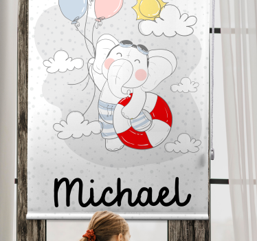 Rollo Fenster mit Namen anpassbarer elefant - TenStickers