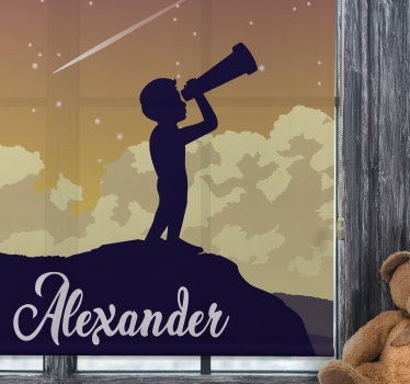 Rollo Fenster mit Namen sternengucker silhouette - TenStickers