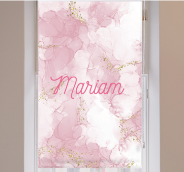 Fenster rollo elegant in pinkem marmor mit namen - TenStickers