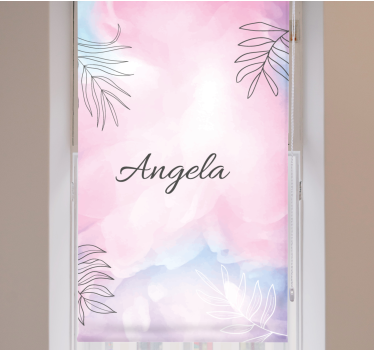 Rollo Fenster Blumen name mit palmblättern - TenStickers