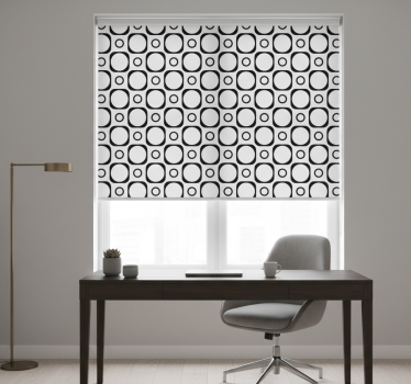 Rollo fenster schwarz badezimmer schwarz-weiß fliesen - TenStickers