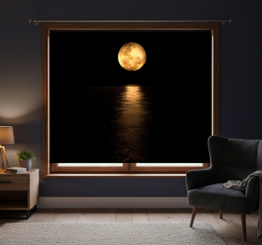 Rollo fenster schwarz goldener mondschein - TenStickers
