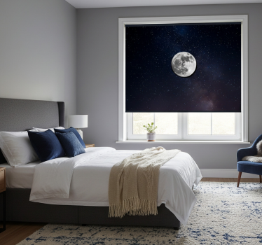 Rollo fenster schwarz grauer mond im weltraum - TenStickers