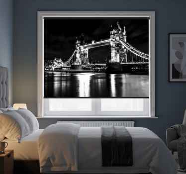 Rollo fenster schwarz london bridge nacht - TenStickers