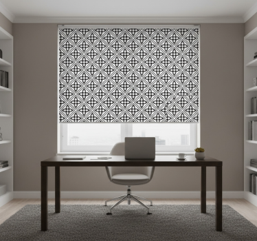 Rollo fenster schwarz mit blumigen fliesen - TenStickers