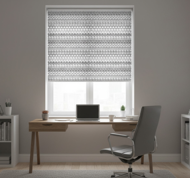 Rollo fenster schwarz mit handgezeichnetem tribal-muster - TenStickers