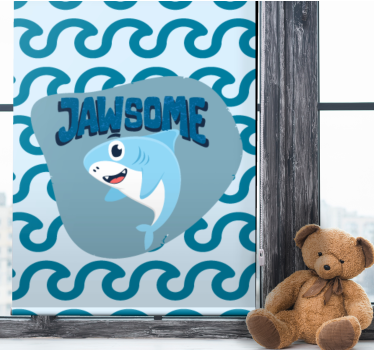 Rollo Fenster Kinderzimmer babyhai mit namen - TenStickers