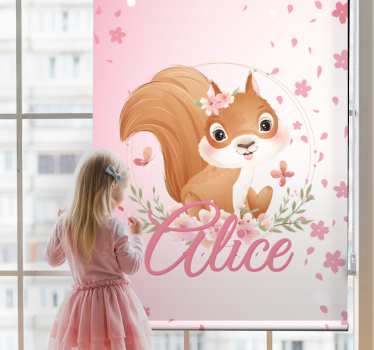 Rollo Fenster Kinderzimmer eichhörnchen mit namen - TenStickers