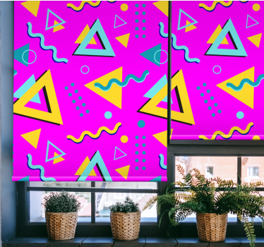 Rollo Fenster Vintagedesign retro dreiecke muster - TenStickers