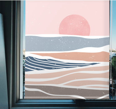 Rollo fenster vintagedesign sanfte sonnenuntergangswellen - TenStickers