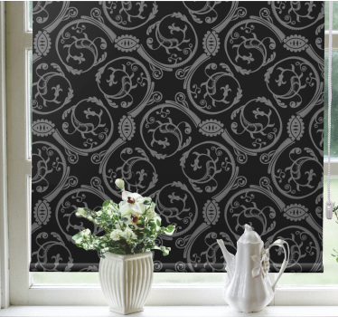 Fenster Rollo Elegant graues blumenmotiv - TenStickers