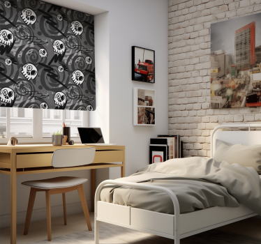 Graffiti Totenkopf Rollos schwarz für Wohnzimmer - TenStickers
