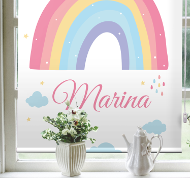 Pastell-Regenbogen und Wolke Rollo Kinderzimmer - TenStickers