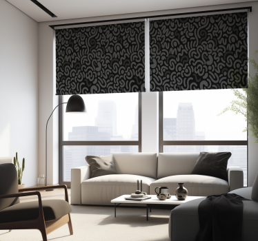 Abstrakte Linien Rollos schwarz für Wohnzimmer - TenStickers