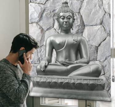 Rollo Fenster Esszimmer Steineffekt Buddha Zen - TenStickers