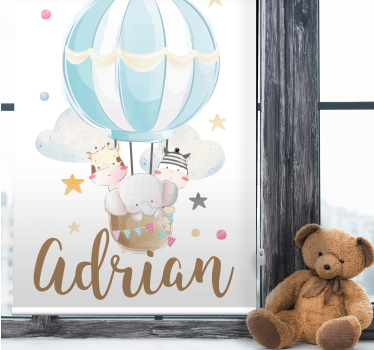 Schwebende Tiere und Ballon Rollo Kinderzimmer - TenStickers