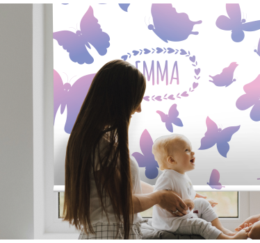 Personalisierte lila Schmetterlinge Rollo Kinderzimmer - TenStickers
