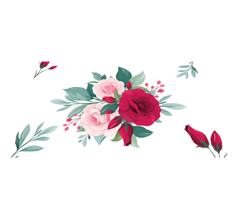 Tischset elegant Schöne aquarellblumen - TenStickers