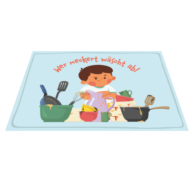 Tischset Text Wer sich beschwert, wäscht - TenStickers
