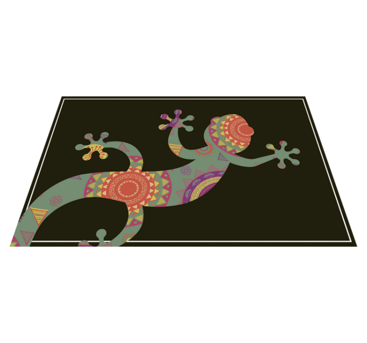 Tischsets originell Gecko mit blumenmandala - TenStickers