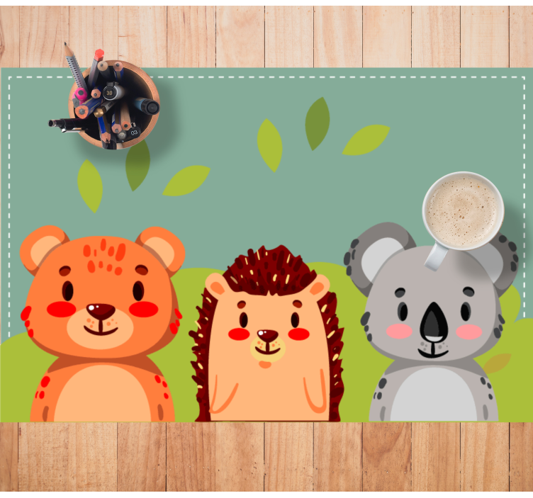 Tischset Kinder Flache wildtierkartensammlung - TenStickers