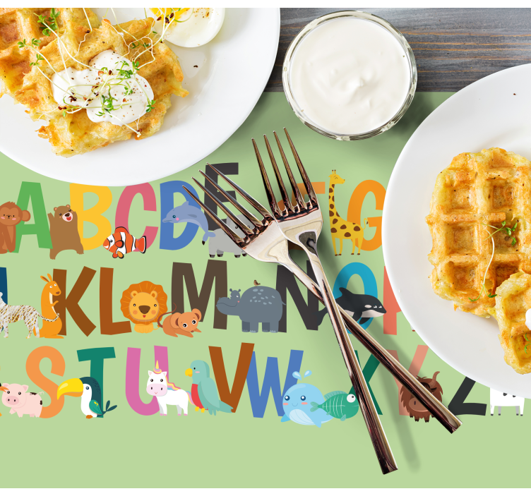 Tischset Kinder Tieralphabet de - TenStickers