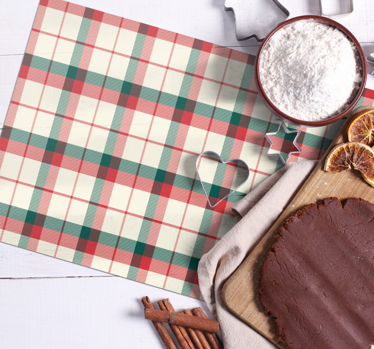 Platzset Textur Karomuster Weihnachten - TenStickers