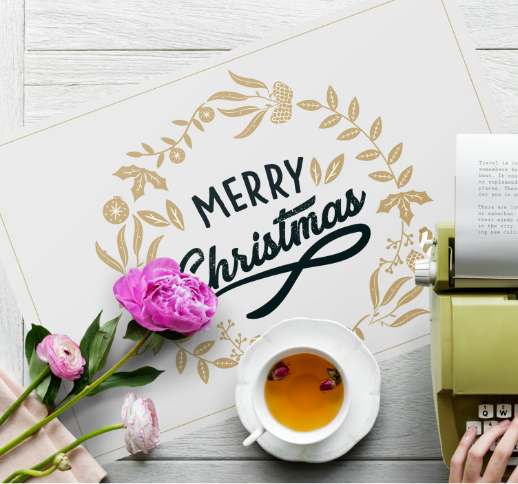 Tischset Weihnachten Blumenstickerei weihnachten - TenStickers