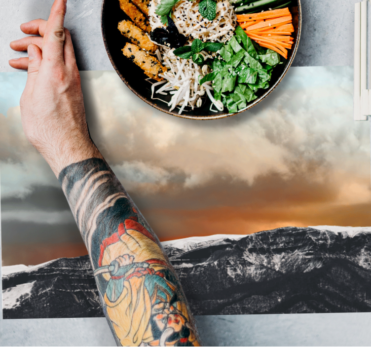 Tischset berg sonnenuntergang horizont - TenStickers