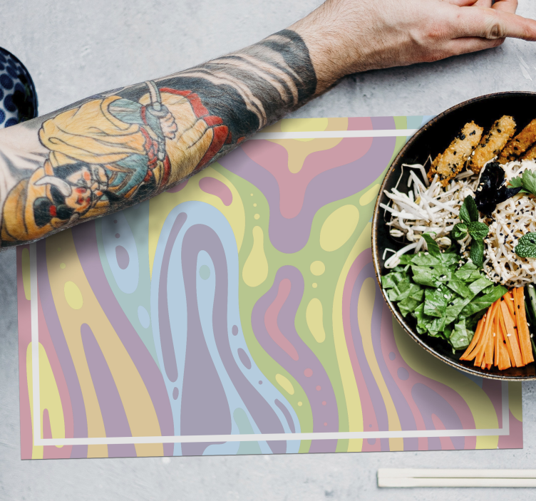 Tischset bunte abstrakte wellen - TenStickers