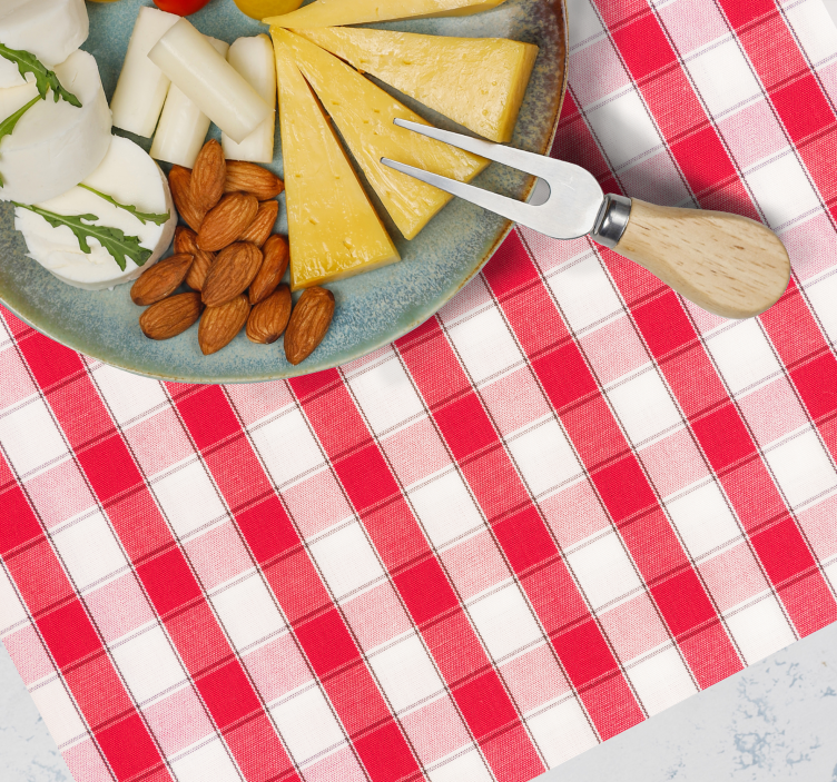 Tischset im roten karomuster - TenStickers
