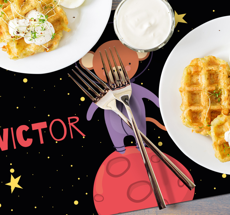 Tischset kinder affen-astronauten abenteuer - TenStickers