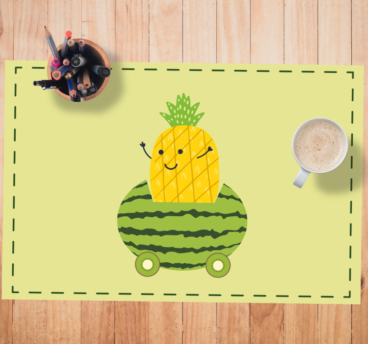 Tischset kinder ananas wassermelone fahrzeug - TenStickers