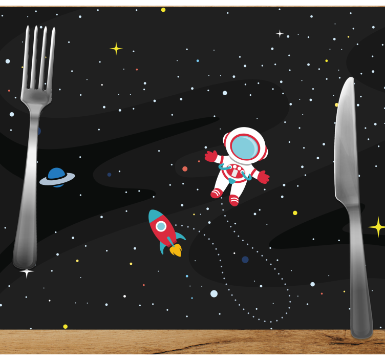 Tischset kinder astronaut und rakete - TenStickers