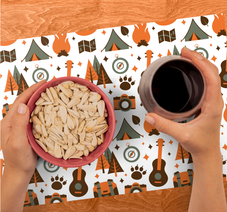 Tischset kinder camping abenteuer elemente - TenStickers
