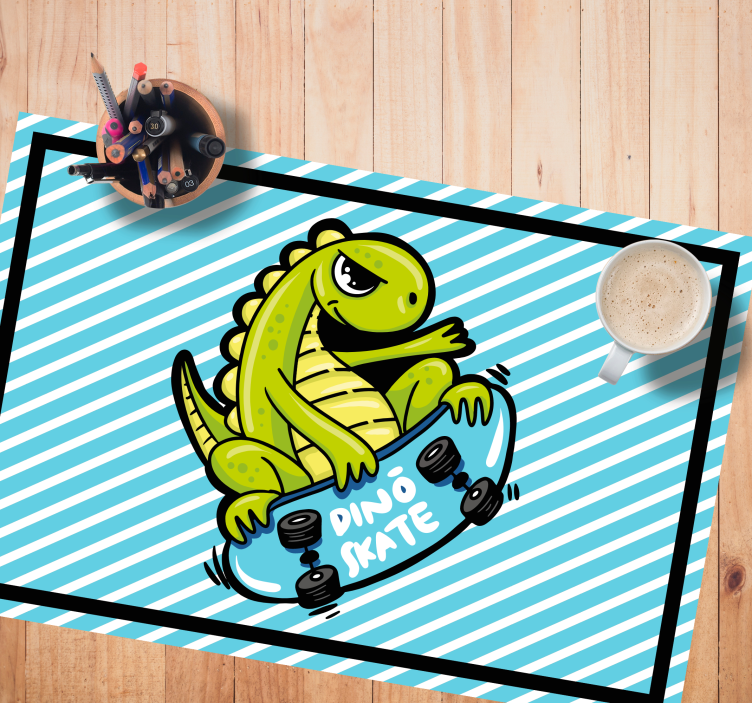 Tischset kinder dino skateboard abenteuer - TenStickers