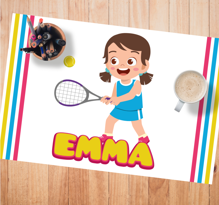 Tischset kinder glücklicher tennis spieler - TenStickers