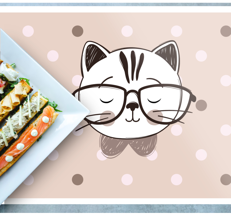 Tischset kinder katze mit brille - TenStickers