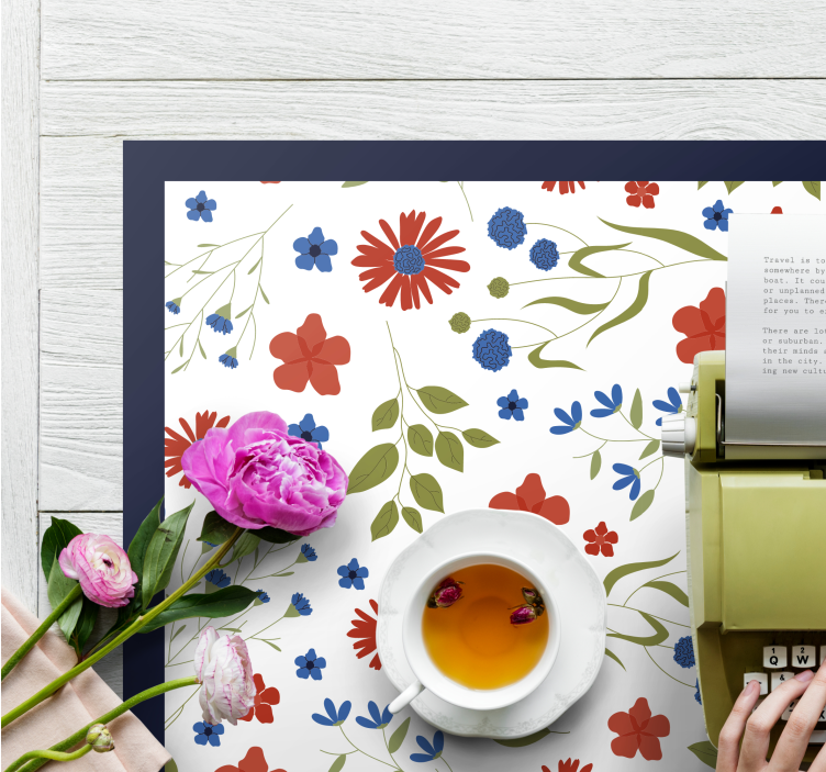 Tischset kinder mit floralem muster freude - TenStickers