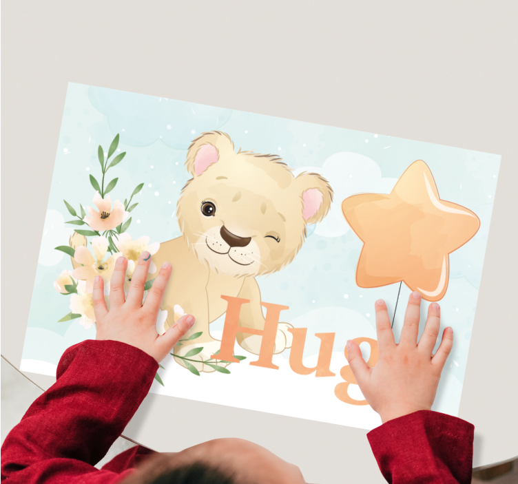 Tischset kinder mit fröhlichem löwenmotiv - TenStickers