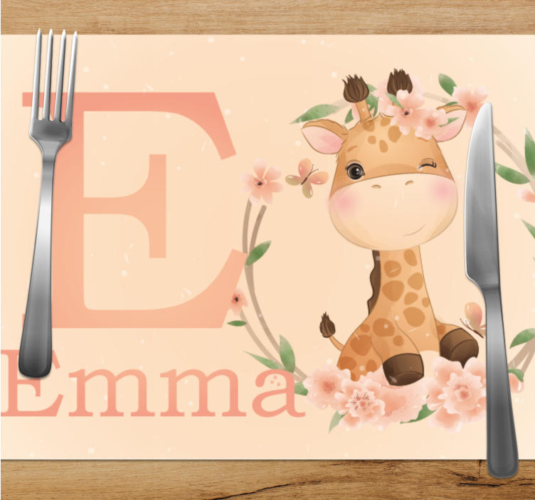 Tischset kinder mit niedlichem giraffenmotiv - TenStickers
