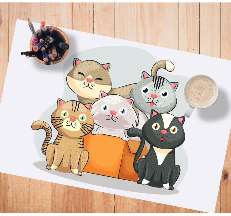 Tischset kinder mit niedlichen katzenmotiven - TenStickers