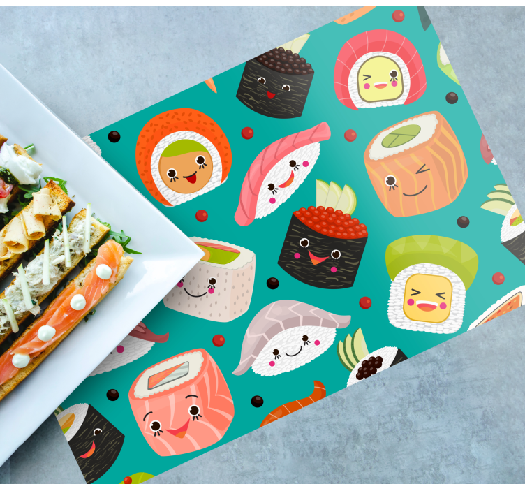 Tischset kinder mit niedlichen sushi-figuren - TenStickers